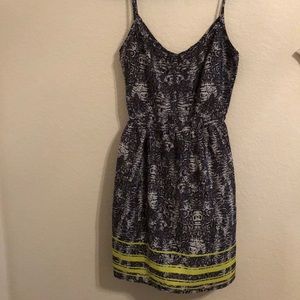 Grey Snake Print Dress with Lime Stripe